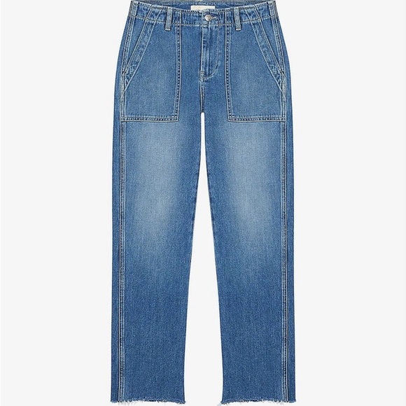 Maje‎ Preuve Tapered Low-Rise Stretch Organic-Cotton Jeans Size 24 - Picture 3 of 9